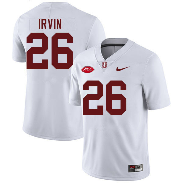#26 Sedrick Irvin Stanford Cardinal College Football Jerseys Stitched-White #26 Sedrick Irvin Stanford Cardinal College Football Jerseys Stitched-White